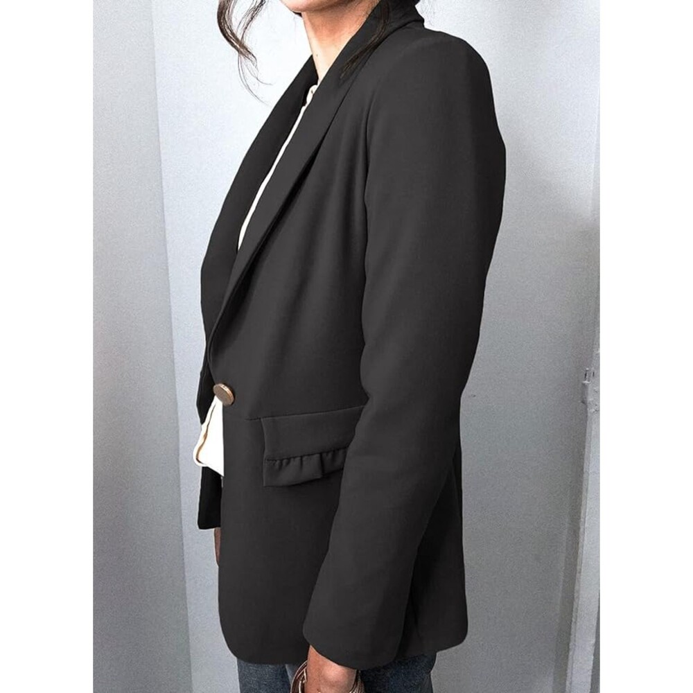 Asvivid Retro Notch Lapel One Button Casual Open Front Work Blazer Sz M - Picture 2 of 8